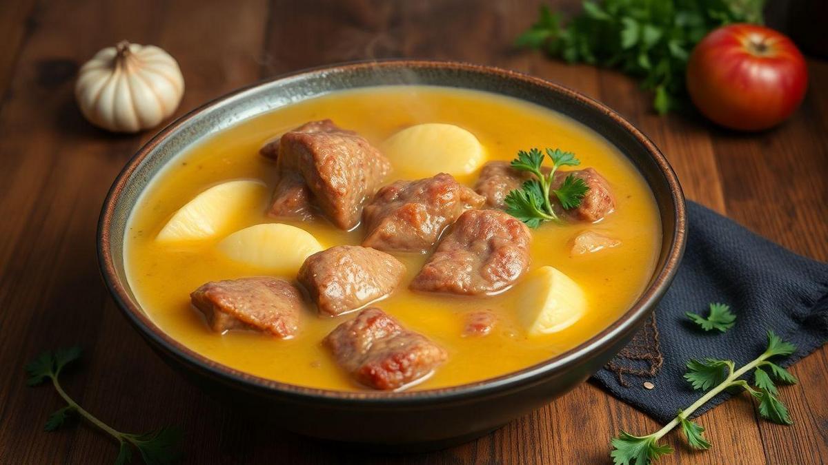 Receita de Caldo de Mandioca com Costela