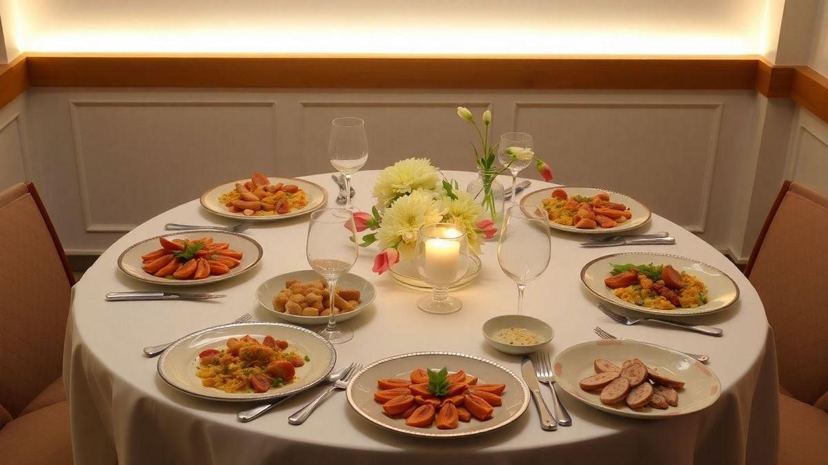 Apresentação dos Pratos no Jantar